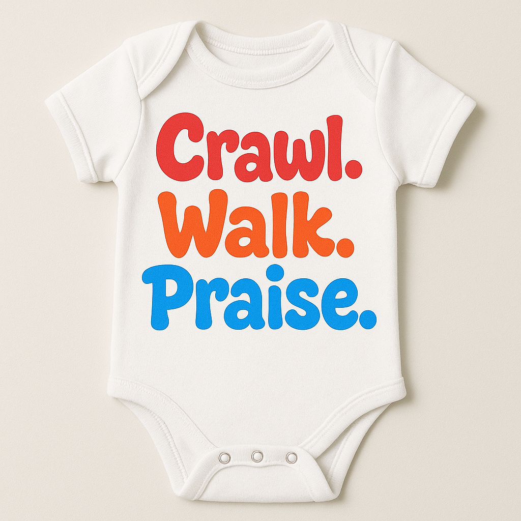 Crawl Walk Praise Onesie